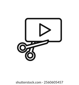 video Editor icon vector line logo art