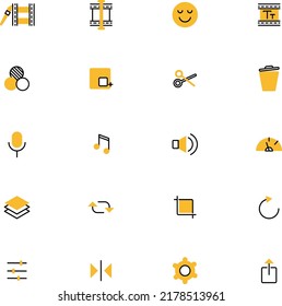 Editor de vídeo, ilustración, vector sobre fondo blanco.
