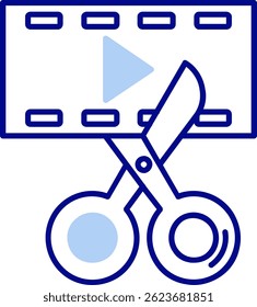 Editor de vídeo Design de ícone de vetor de linha