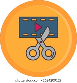 Editor de vídeo Design de ícone de vetor de linha