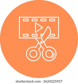 Editor de vídeo Design de ícone de vetor de linha