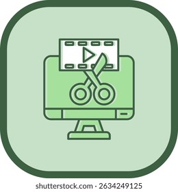 Video editor Line vector Icon Design