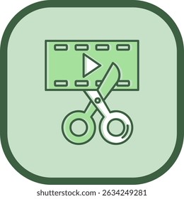 Video Editor Línea Vector Icono Diseño
