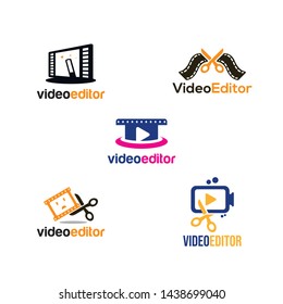 Video Editor Logo Design For Icon And Symbol Vector Template