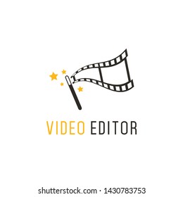 Video Editor Logo Design Vector