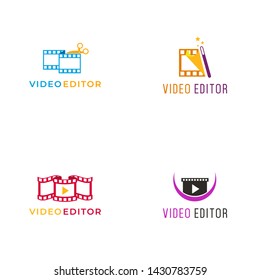 Video Editor Logo Design Vector