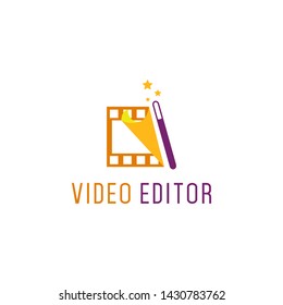 Video Editor Logo Design Vector