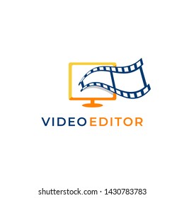 Video Editor Logo Design Vector