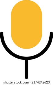 Video editor microphone, illustration, vector on a white background.