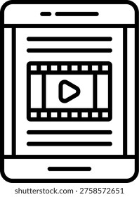 Video Editor Vector Line Icon Style