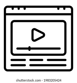 Icono de educación en video. Esquema Icono de vector de educación de vídeo para diseño web aislado en fondo blanco