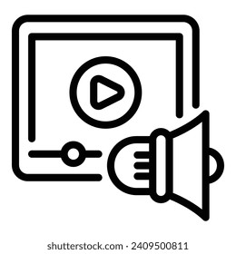 Video education icon outline vector. System training. Online business