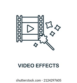Video Effects icon. Line element from video production collection. Linear Video Effects icon sign for web design, infographics and more.
