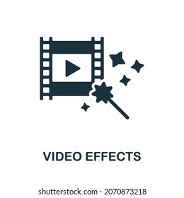 Video Effects icon. Monochrome sign from video production collection. Creative Video Effects icon illustration for web design, infographics and more