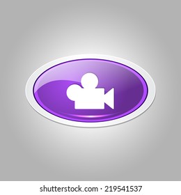 Video Elliptical Vector Purple Web Icon Button