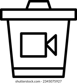 Icono de borrado de correo electrónico de vídeo