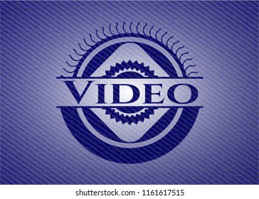 Video emblem with jean background