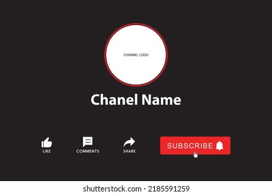 Video end screen Background. Subscribe Button, like, bell and share Icon.  wireframe design.