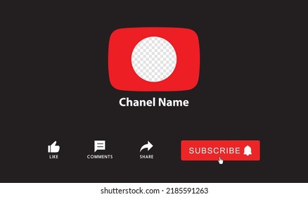 Video end screen Background. Subscribe Button, like, bell and share Icon.  wireframe design.