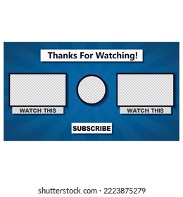 écran de fin de vidéo Carte Bleue merci d'avoir regardé l'illustration vectorielle HD extérieure design moderne 