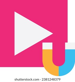 Video Enthusiast Magnet Icon Vector Flat Illustration