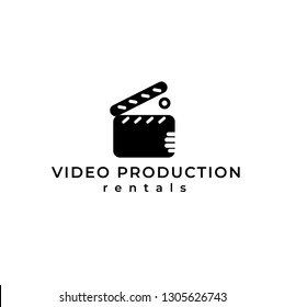 Video equipment vector logo. Video equipment rentals logo. Film shooting emblem. 