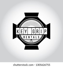 Video equipment vector logo. Video equipment rentals logo. Film shooting emblem. 