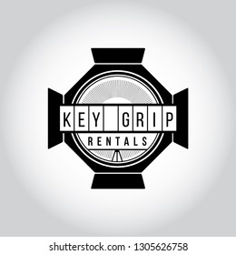Video equipment vector logo. Video equipment rentals logo. Film shooting emblem. 