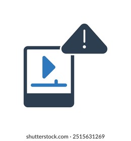 Símbolo de Símbolo de Símbolo de Ícone de Erro de Vídeo