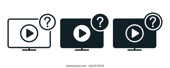 Video explanation icon on computer. Illustration vector