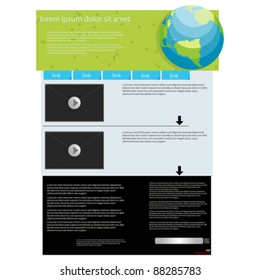 Video feature web page layout, abstract art