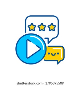 Video feedback color icon. Custom video content. Sign for web page, mobile app, button, logo. Vector isolated element. Editable stroke