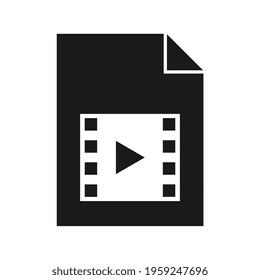 VIDEO File Black Icon, Flat Design Style