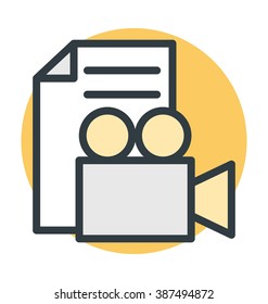 Video File Colored Vector Icon