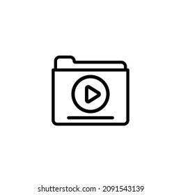 Video file folder icon. Icon design for extension files, folders and documents. Vector
