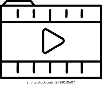 Mídia do Botão de Reprodução do Ícone da Pasta de Arquivos de Vídeo