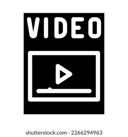 video file format document glyph icon vector. video file format document sign. isolated symbol illustration