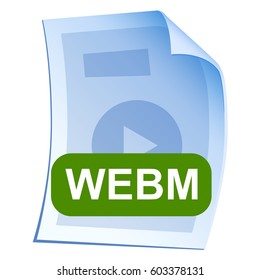 Video File format or file extension WEBM (web motion) icon for interface applications and websites isolated on white background. Online movie container for HTML5. Vector illustration