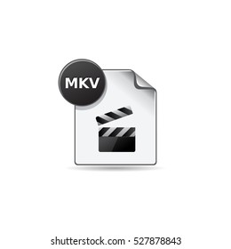 Video file format icon in color. Computer data movie