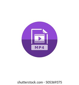 Video file format  icon in flat color circle style. Computer data movie