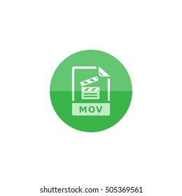 Video file format  icon in flat color circle style. Computer data movie 