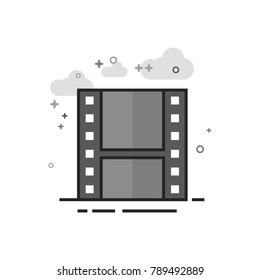 Video file format  icon in flat outlined grayscale style. Vector illustration.