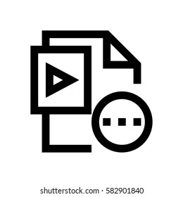 Video file format mini line, icon, background and graphic. The icon is black and white, linear  flat, vector, pixel perfect, minimal, suitable for web and print. 