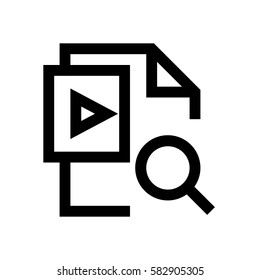 Video file format mini line, icon, background and graphic. The icon is black and white, linear  flat, vector, pixel perfect, minimal, suitable for web and print. 