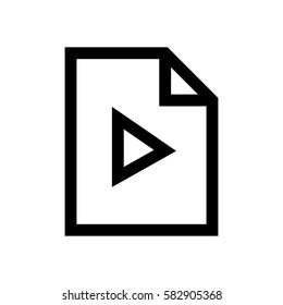 Video file format mini line, icon, background and graphic. The icon is black and white, linear  flat, vector, pixel perfect, minimal, suitable for web and print. 