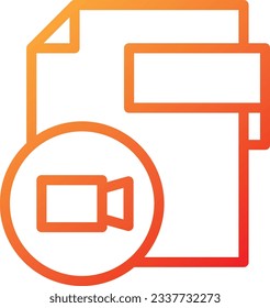 Video File Gradient Icon - Single Icon, Vector