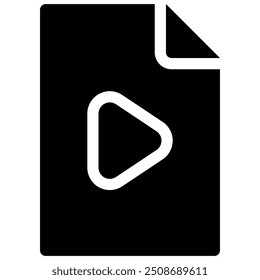 video file icon with glyph style