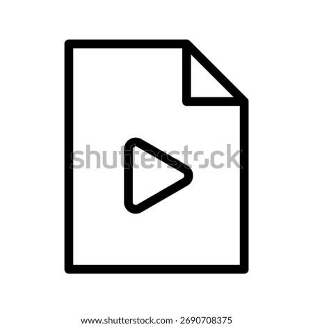 Video file icon, play button on document outline