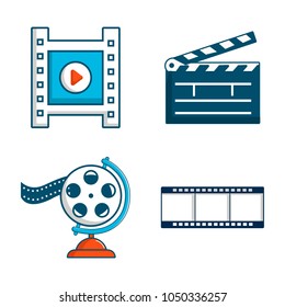 Video file icon set. Cartoon set of video file vector icons for web design isolated on white background
