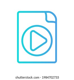Video File icon vector illustration in gradient style about multimedia for any projects, use for website mobile app presentation